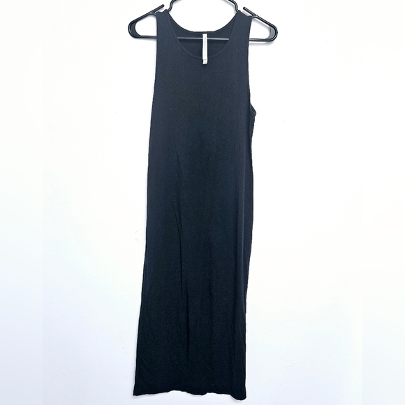 Babaton Dresses & Skirts - Babaton Aritzia Maxi sz Small Black Stretchy Side Slit 100% Knit Fabric Dress
